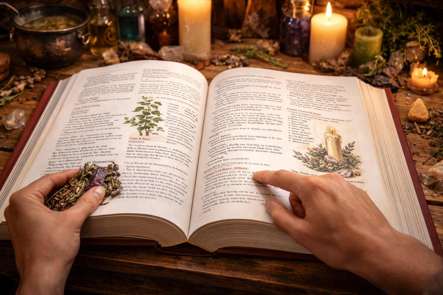 Large reference spell book next to a more practical spellcraft guide
