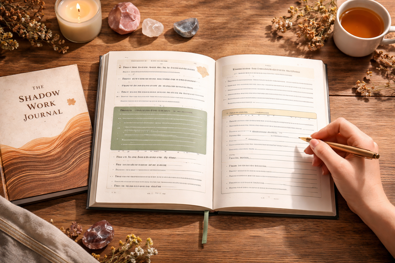 5 Best Shadow Work Journals to Start Deep Work Without Overwhelm 2 Collection of shadow work journals displayed to show different styles and use cases